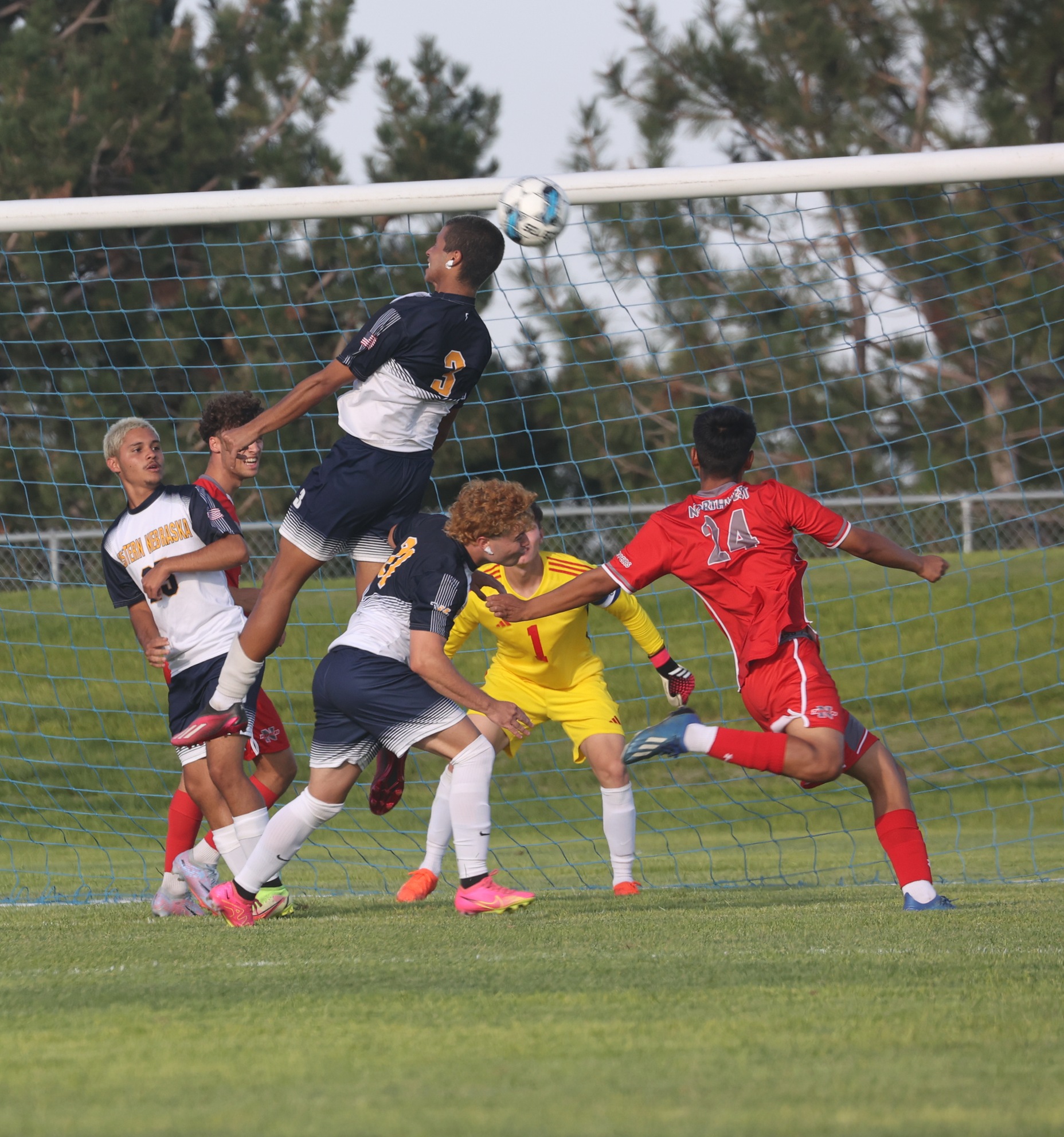 WNCC scores on a header goal in the first half.