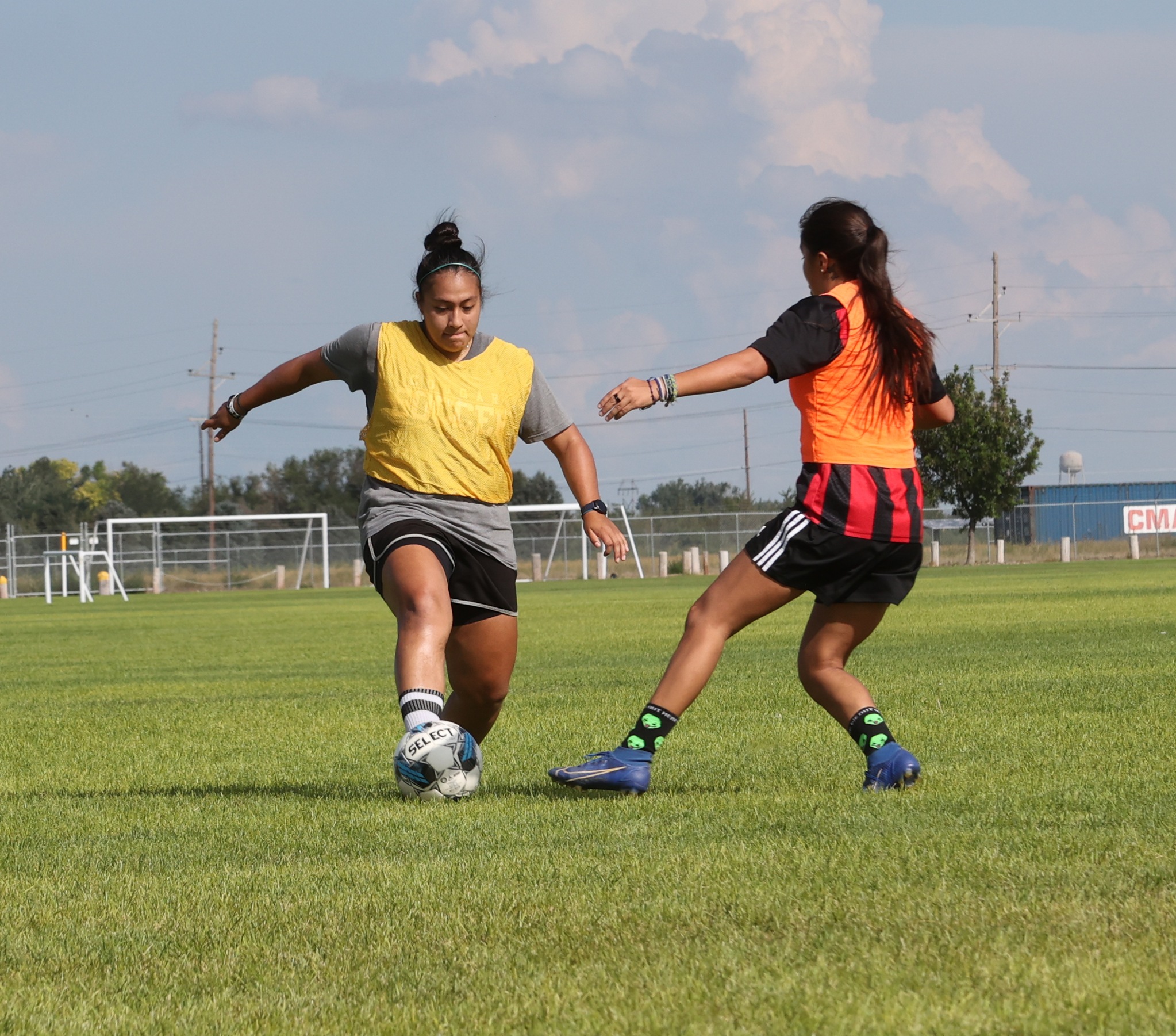 Women's soccer action in the pre-season.