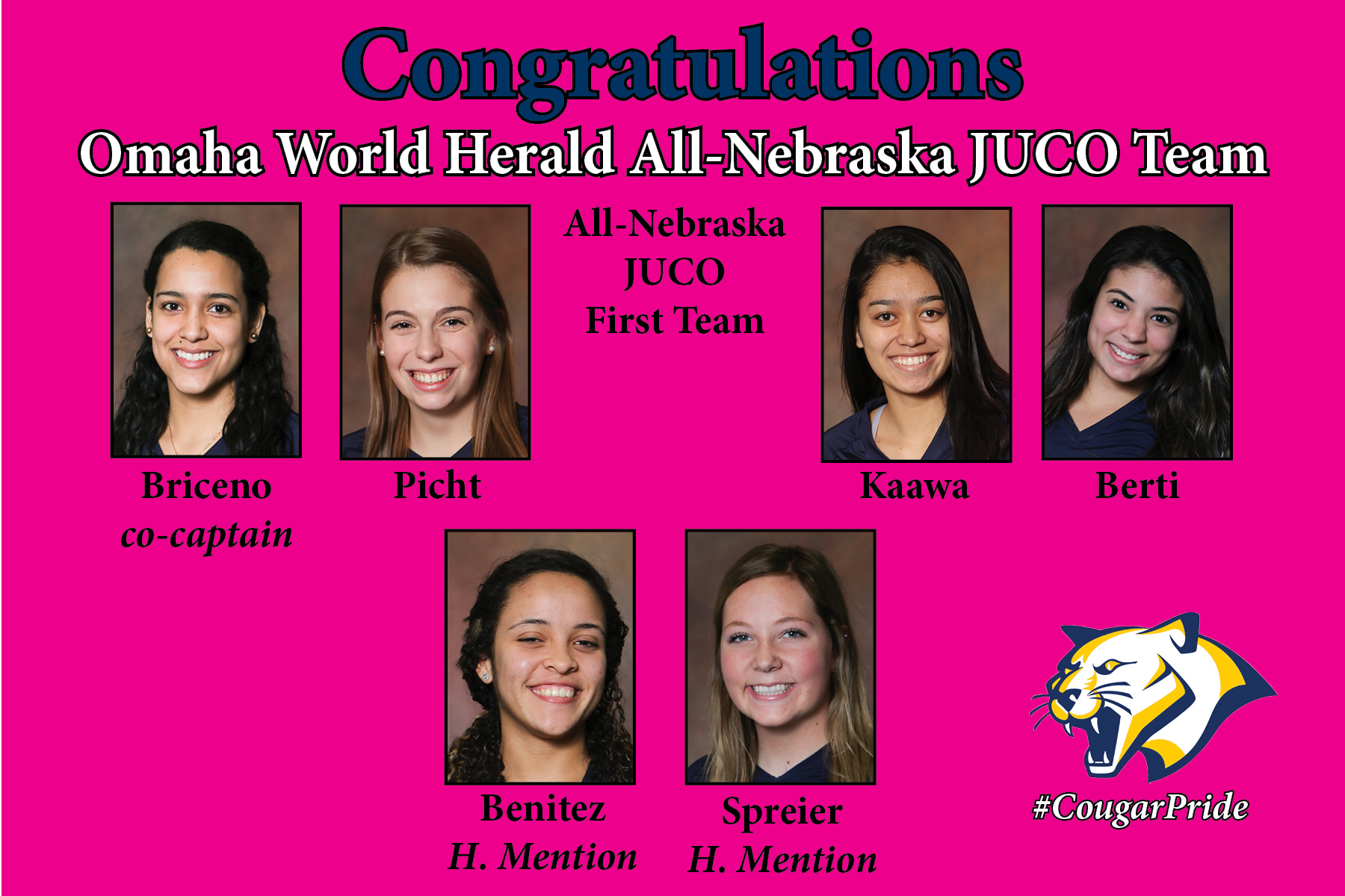 Six WNCC volleyball players placed on OWH All-Nebraska JUCO team